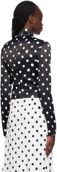 Black Polka Dot Turtleneck