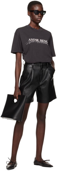 Black Carmen Leather Shorts