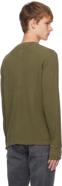 Khaki Waffle Henley