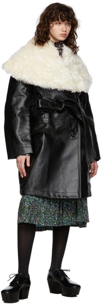 Black Patent Cotton Coat