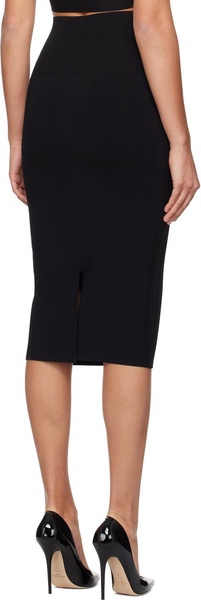 Black Fitted Midi Skirt