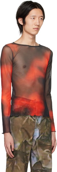 SSENSE Exclusive Orange & Black Lava Long Sleeve T-Shirt