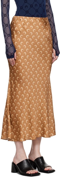 Tan All Over Moon Flou Midi Skirt