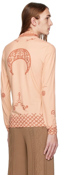 Beige Henna Print Turtleneck