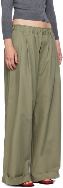 Green Drawstring Chino Trousers