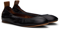 Black Leather Ballerina Flats