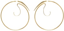 Gold Spina Upside Down XL Hoop Earrings