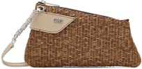 Brown Comma Notte Monogram Raffia Shoulder Bag