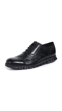 Cole Haan Men's Zerogrand Wing OX Leather Oxford, black closed hole/black, 7 Wide US