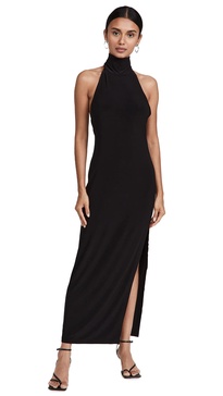 side-slit detail halter dress