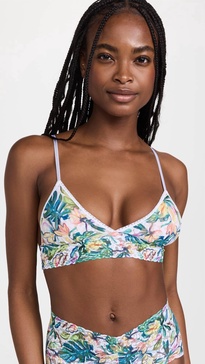 printed padded triangle bralette in palm springs