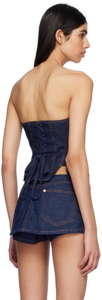 Navy Cutout Denim Bustier