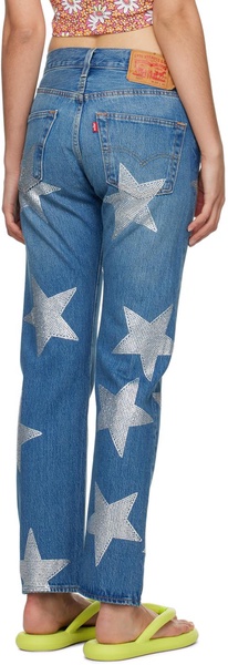 Blue Levi's Edition Rhinestone Star Jeans