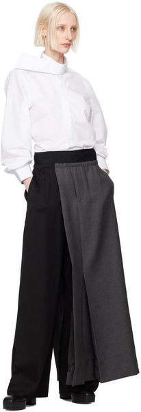 Black & Gray Half Tailored Trousers