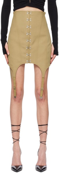 Khaki Corset Garter Miniskirt