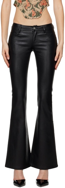 Black Roxy Faux-Leather Trousers