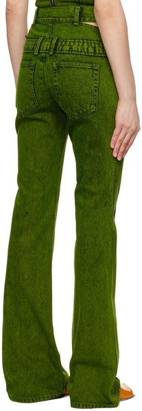 Green Joan Double Waist Jeans