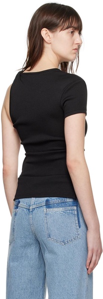 Black Open Twist Side T-Shirt