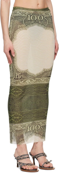 Green & Off-White 'The Cartouche' Maxi Skirt