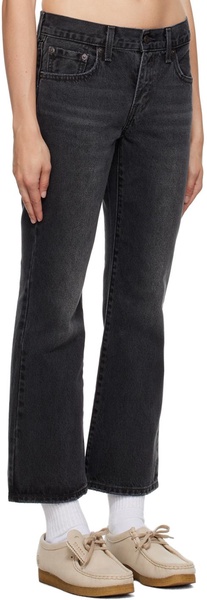 Black Middy Ankle Bootcut Jeans