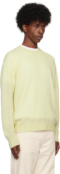 Yellow Shetland Wool Cashmere Knit Sweater