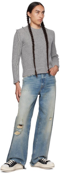 Gray Flat Sleeve Sweater