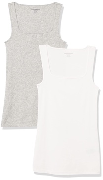 Amazon Essentials Women's Slim Fit Square Neck Tank, Pack of 2