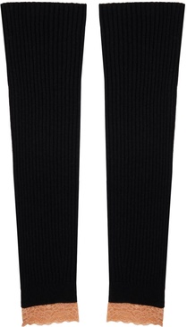 Black Ribbed Leg Warmers