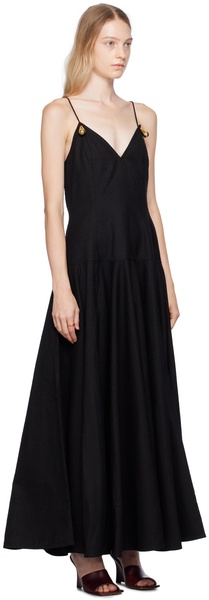 Black Metal Drops Maxi Dress