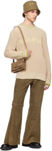 Beige Patches Sweater