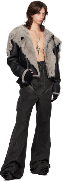 Black Porterville Cropped Alice Shearling Parka