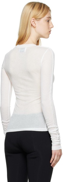 White Crewneck Long Sleeve T-Shirt