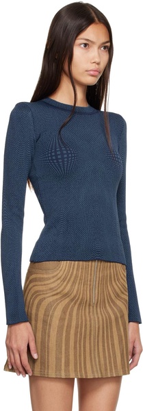 Blue Jacquard Sweater