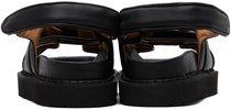 Black Touch-strap Platform Sandals In Leather Woman