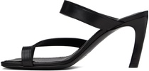 Black Thong Heeled Sandals