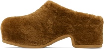 Tan Shearling Clogs