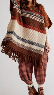 leslie poncho in brown