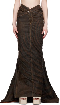 SSENSE Exclusive Brown Denim Maxi Skirt