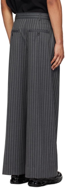 Gray Pleated Wide Leg Trousers