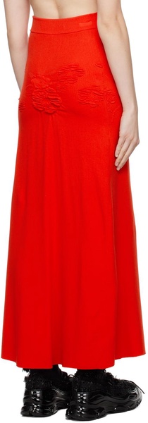 Red Villa Midi Skirt