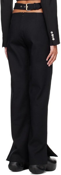 Black Y-Front Buckle Trousers