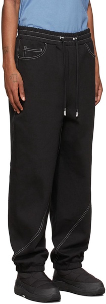 Black Denim Stitch Lounge Pants