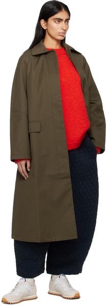 Khaki Raglan Sleeve Trench Coat