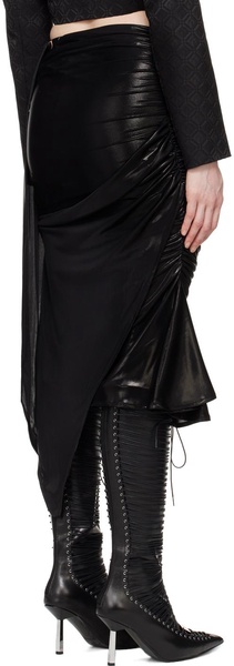 Black Regenerated Midi Skirt