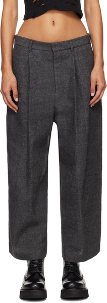 Gray Articulated Knee Trousers