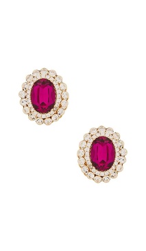 Omega Clasp Gem Cluster Earrings