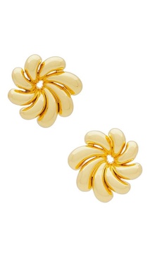 Pinwheel Flower Button Earrings