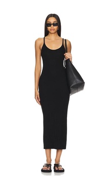 Silk Rib U Neck Maxi Dress