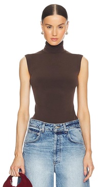 Slim Fit Sleeveless Turtleneck Top