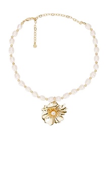 Pearl And Flower Necklace